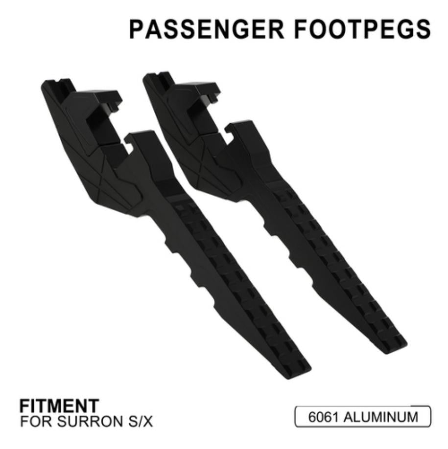 Support de repose-pieds passager pour Sur-Ron, coloris noir